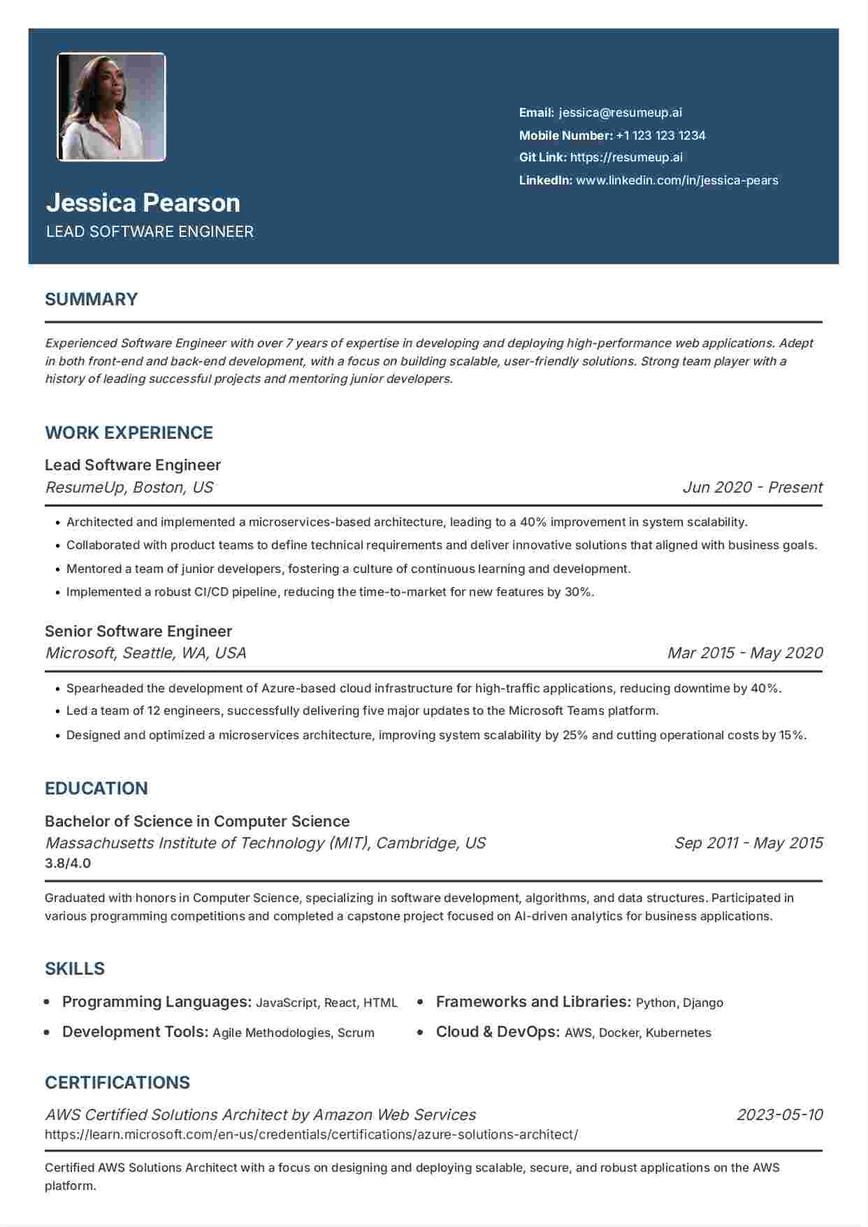 Resumeup free ai resume builder ats checker
