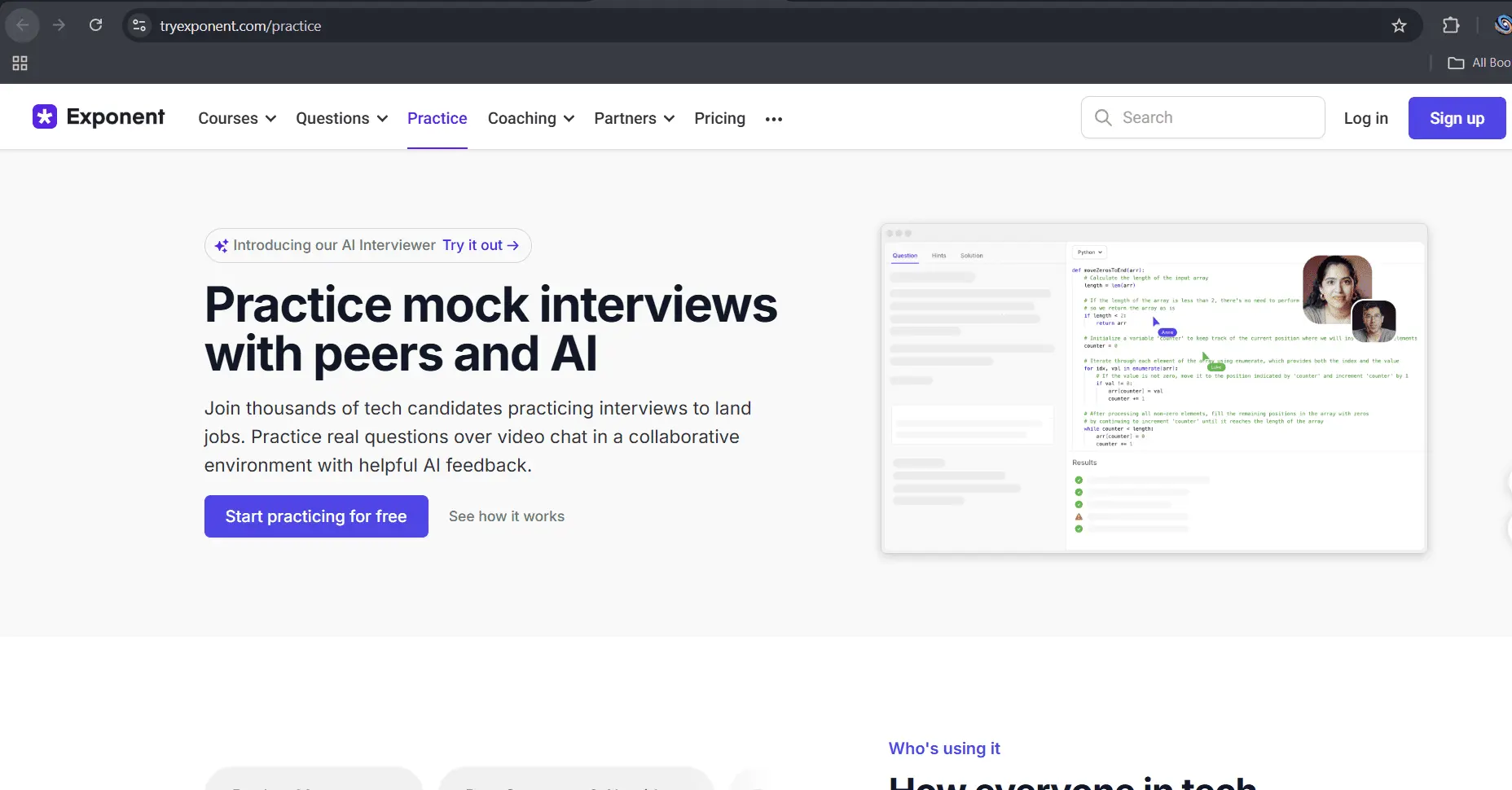 Exponent - Tech Interview Preparation