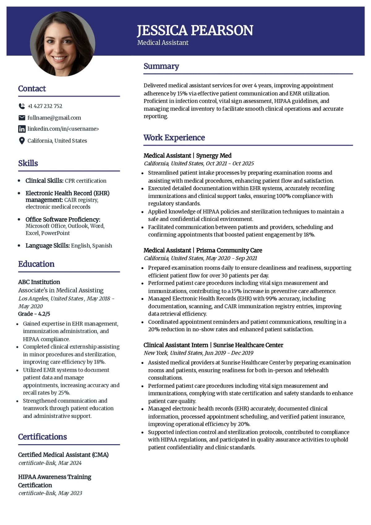 Top Medical Assistant Resume Example